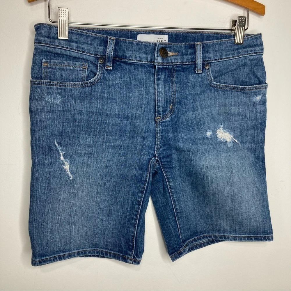 Loft distressed midi jean‎ shorts size 25/0